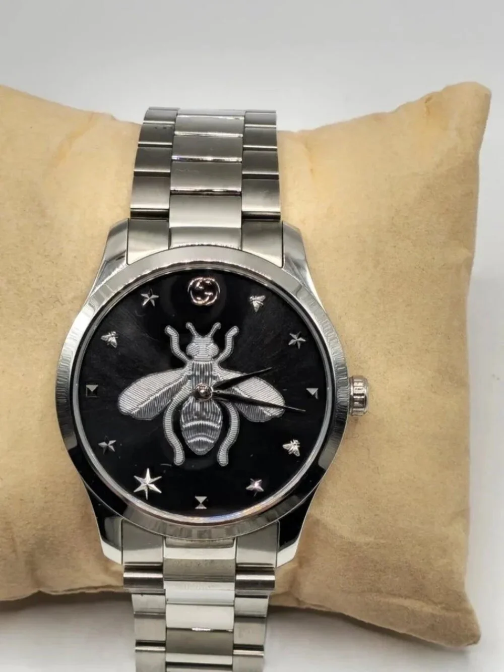 Gucci G-Timeless Bee Dial Swiss Quartz Watch Stainless Steel 38mm